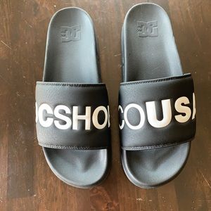 Men’s DC Black/White Slides Shoes